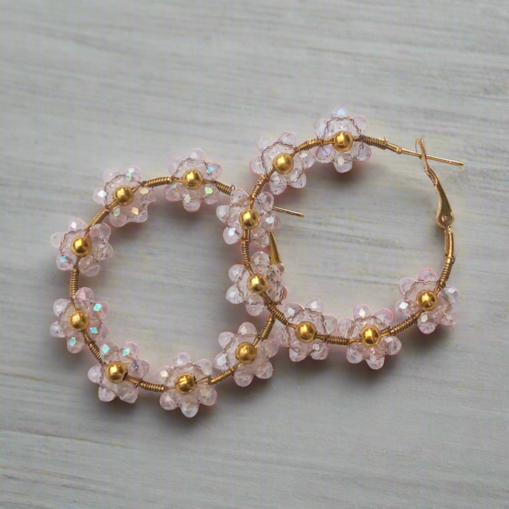 Flower Circle Earrings