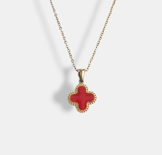 Vermillion Clover Necklace