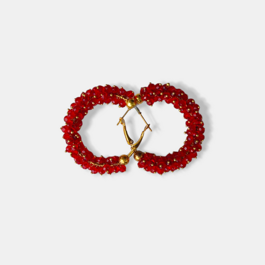 Ruby Burst Hoops